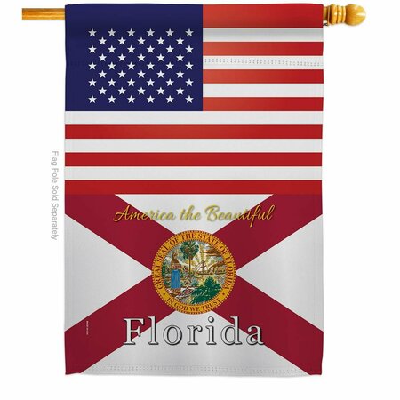 GUARDERIA 28 x 40 in. USA Florida American State Vertical House Flag with Double-Sided Banner Garden GU3953749